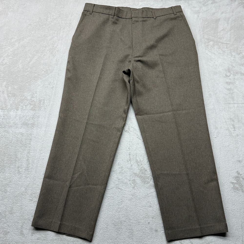 VTG Levi's Action Slack Dress Pants Men 38x29 Brown Flat Front Straight Trousers